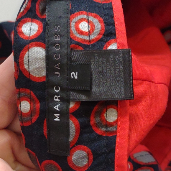 Marc Jacobs lined navy and red circle skirt size 2 - Picture 9 of 11
